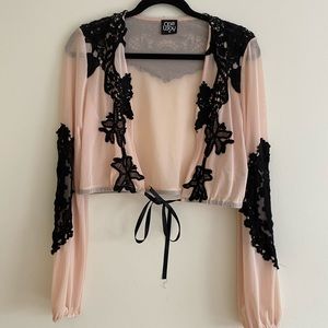 Mesh Top with Floral Design